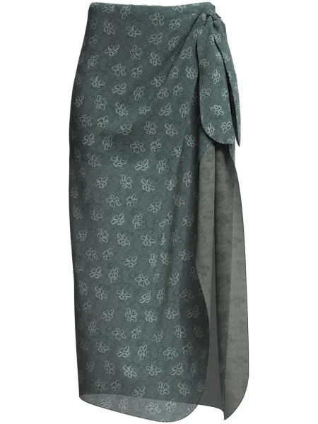 Spódnica Margherita Maccapani w kwiatki z nadrukiem zielona