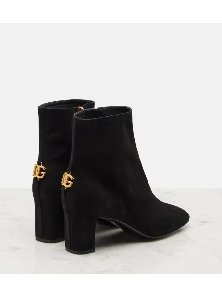 Cizme scurte Dolce&gabbana din piele de căprioară negru