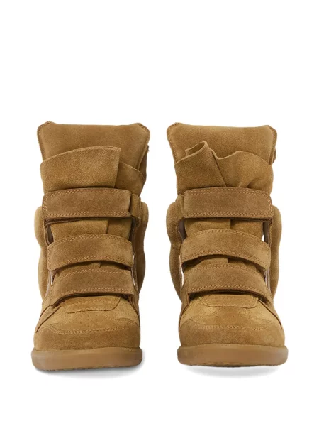 Sneakerși Isabel Marant de catifea maro