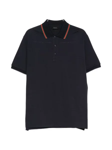 Tricou polo Gucci cu dungi albastru