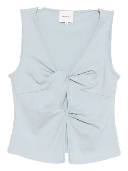 Dzianinowy top Reformation niebieski