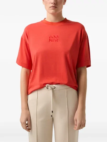 Tricou Bogner cu broderie roșu