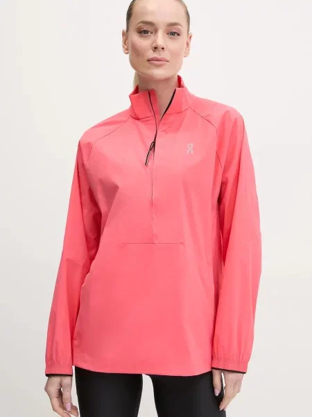 Jachetă Sport Pentru Femei On Running All-day Zip roșu
