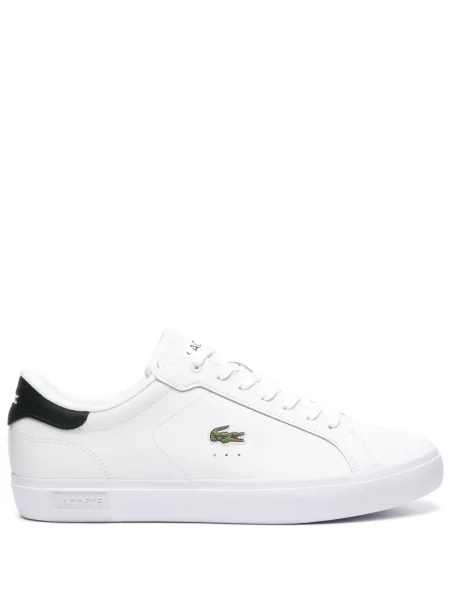 Sneakerși Lacoste din piele alb