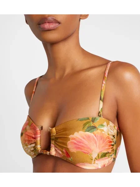 Bikini Zimmermann cu model floral maro