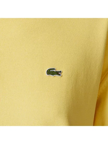 Lacoste Bluzka Z Okrągłym Dekoltem Z Krótkim Rękawem Relaxed Fit żółta