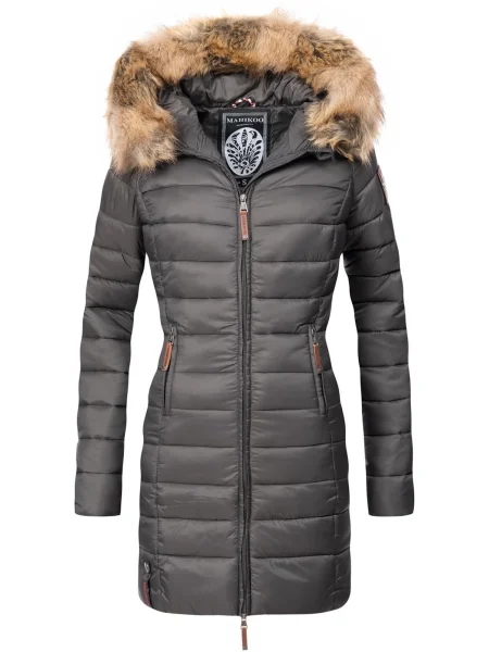 MARIKOO Palton de iarnă Rose metalic / maro gri
