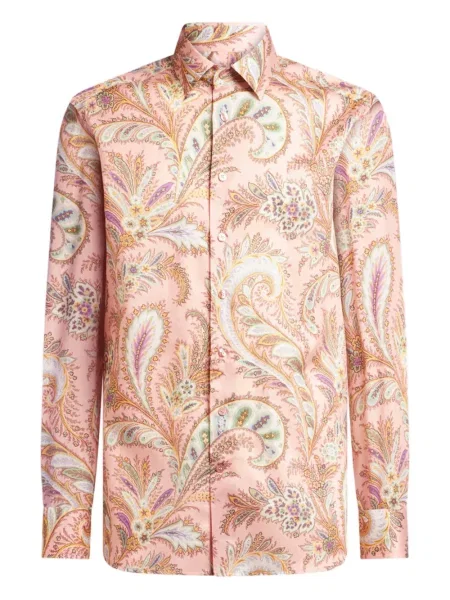 Риза Etro с принт с пейсли десен розово