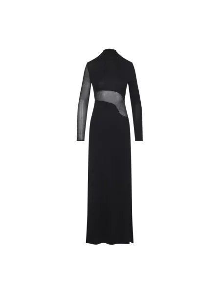 Jedwabna sukienka Alaïa garniturowa czarna