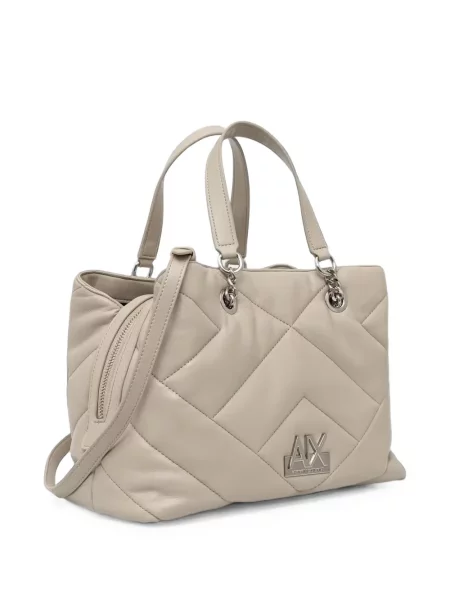 Matlasat geantă shopper Armani Exchange din piele