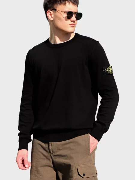 Свитшот Stone Island с камнями черный