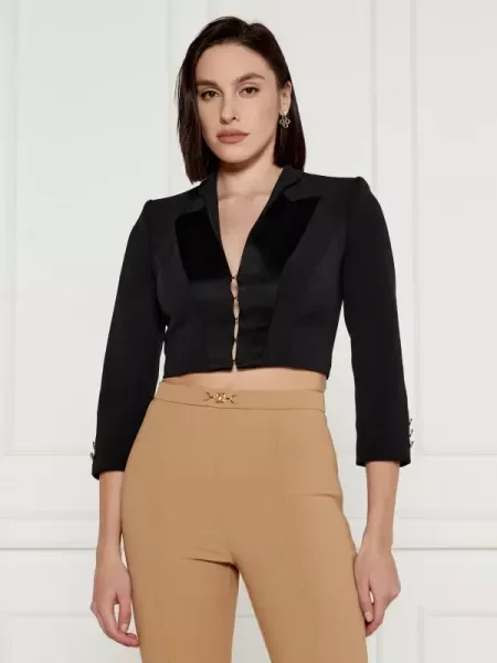 Elisabetta Franchi Jachetă | Cropped Fit negru
