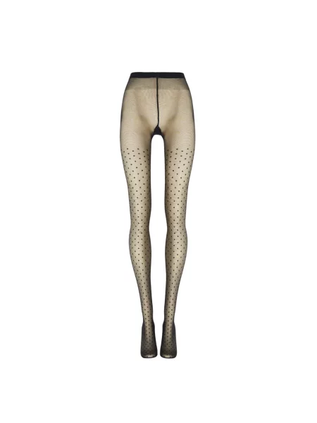 Rajstopy Wolford w grochy czarne