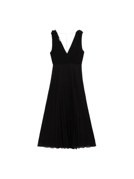 Długa sukienka maxi Oltre plisowana czarna