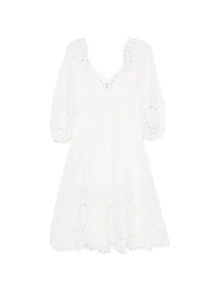 Krajkové oblekové midi šaty Charo Ruiz Ibiza po kolena bílé