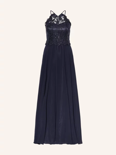 Haftowana sukienka koktajlowa Vm Vera Mont niebieska