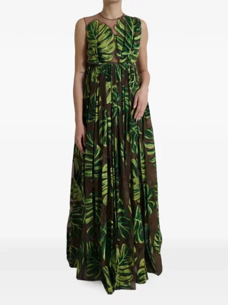 Rochie maxi Dolce & Gabbana cu imagine maro