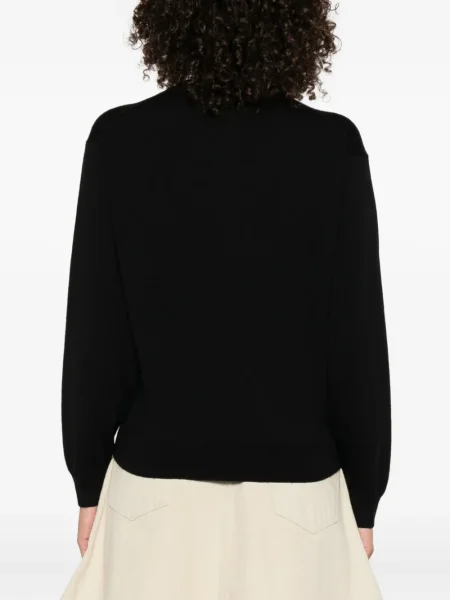 Pulover Kenzo cu broderie de lână cu model floral negru