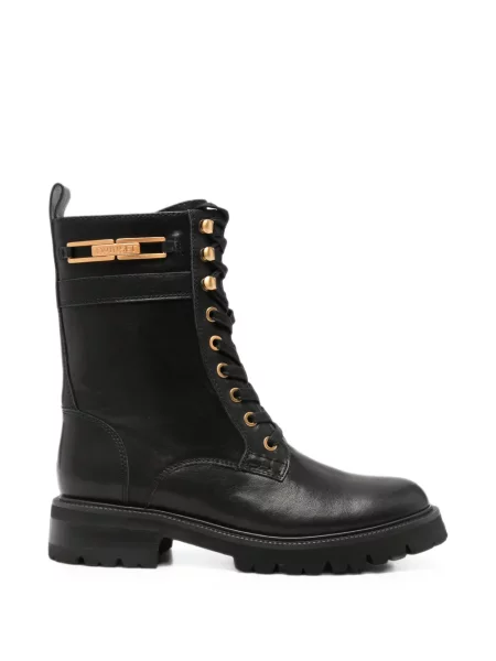 Botine Twinset cu șireturi din dantelă cu autograf negru