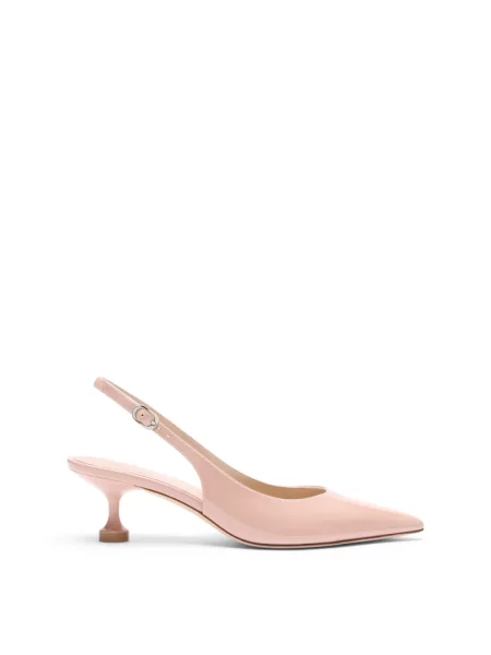 Czółenka Stuart Weitzman skórzana z otwartą piętą różowa