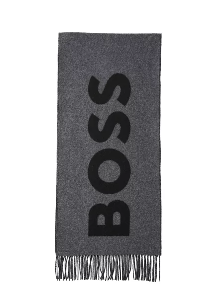 BOSS BLACK De lână șal Rikard negru