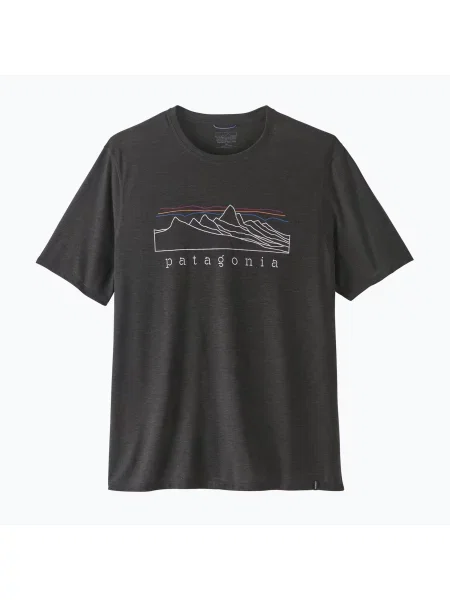 Tricou pentru bărbați Patagonia Cap Cool Trail Stratapeaks ink black negru