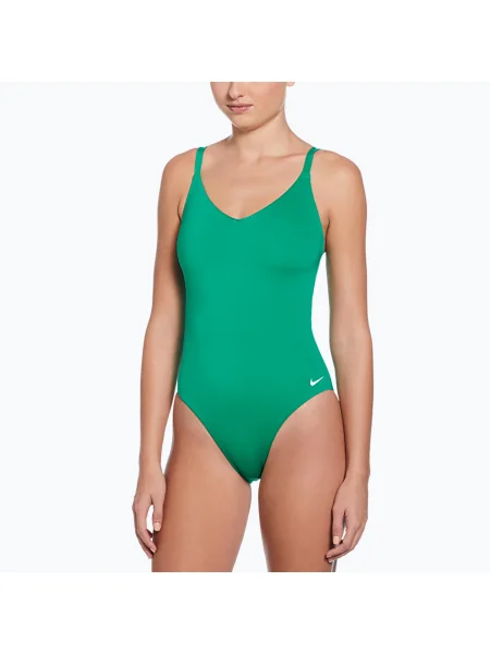 Női egyrészes fürdőruha Nike Essential V-nyakú stadion zöld. Méret: M zöld