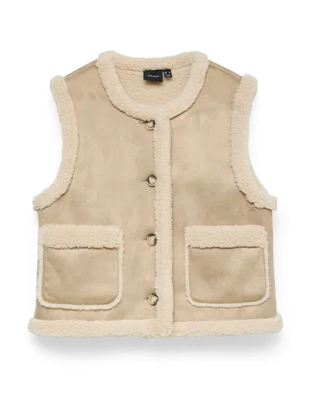 VERO MODA Vestă VMLina crem / grej