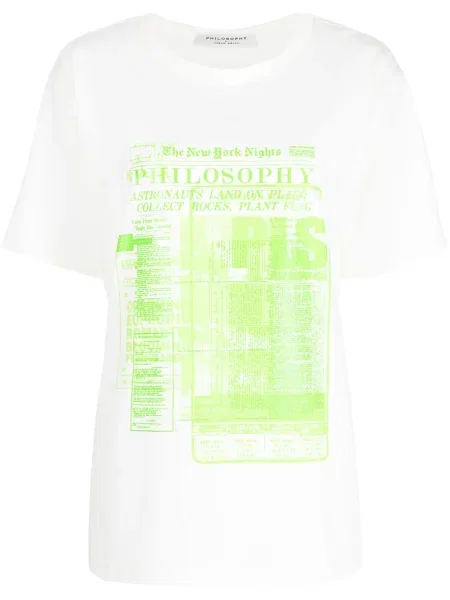Tricou Philosophy Di Lorenzo Serafini cu imagine alb