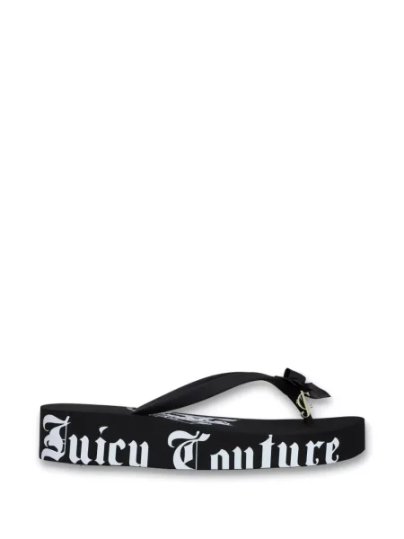 Șlapi Juicy Couture cu pană negru