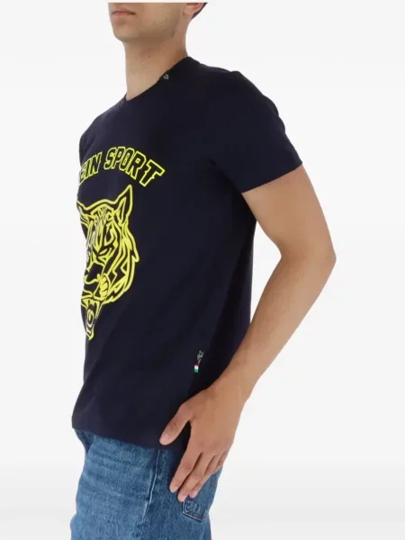Tricou sport Plein Sport cu imagine cu dungi de tigru albastru