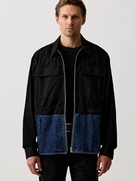 Karl Lagerfeld Jeans jachetă scurtă pentru bărbați din negru