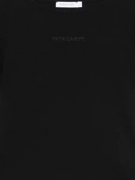 Тениска Patrizia Pepe бродирана черно