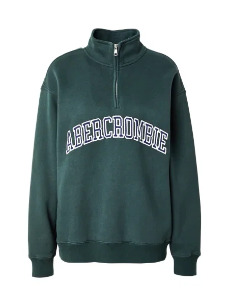 Abercrombie & Fitch Mikina námornícka modrá / tmavozelená biela