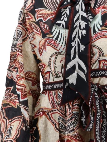 Rochie midi Farm Rio cu funde cu model paisley