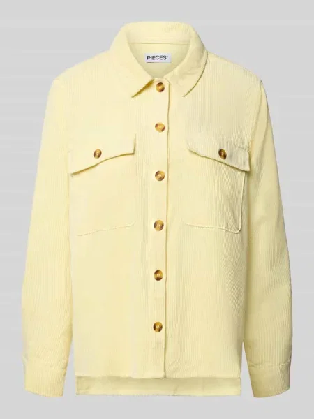 Bluzka sztruksowa o kroju regular fit z z patkami na piersi Model EFFI' Pieces