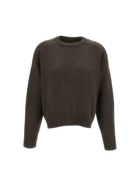 Sweter Loulou Studio wełniany brązowy