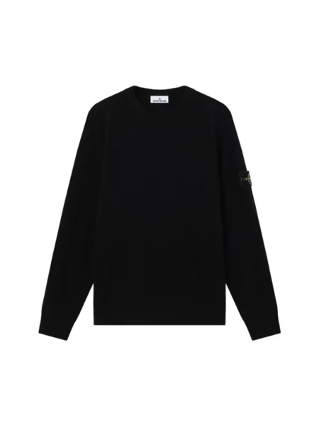 Kardigan Stone Island wełniany z kamieniami czarny
