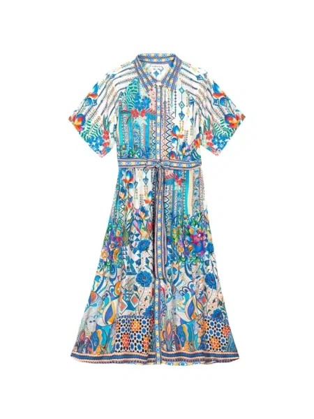 Rochie midi Saraco cu imagine albastru