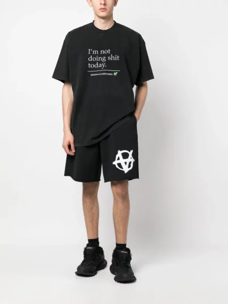 Raštuotos šortai Vetements juoda