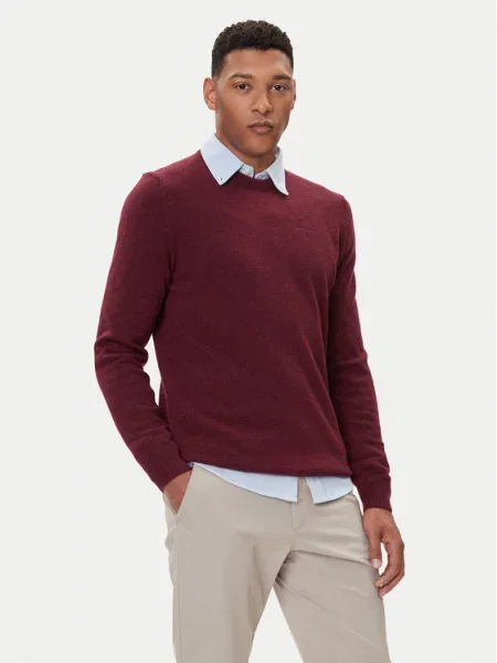 Barbour Pulover Essential Tisbury Bordo rdeča