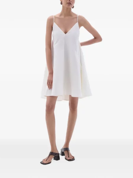 Rochie mini Another Tomorrow în linie A alb