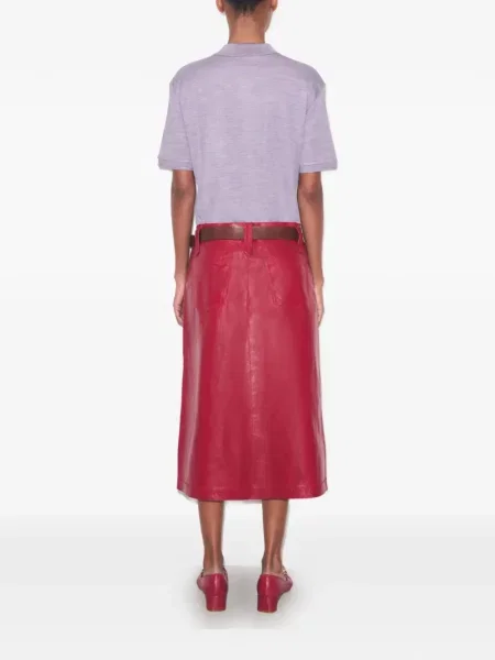 Tricou polo Tory Burch de mătase violet