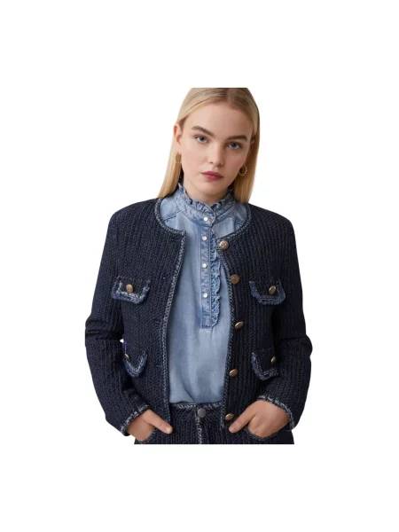 Kurtka Suncoo z dekoracyjnymi kieszeniami niebieska