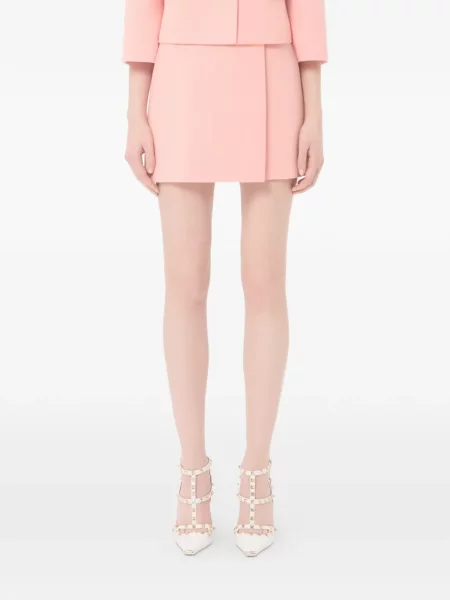 Fusta mini Valentino Garavani de lână roz