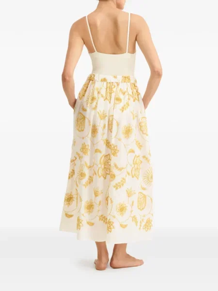 Fustă midi Eres până la genunchi alb