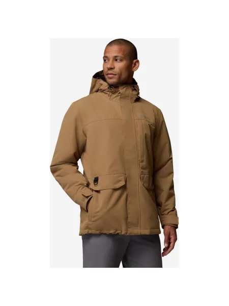 Kurtka z kapturem Columbia Landroamer Fleece Lined brązowo S beżowa