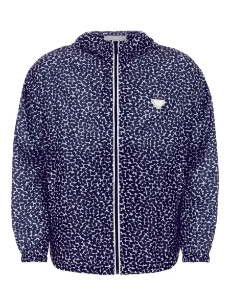 Geacă de vânt Prada cu glugă albastru