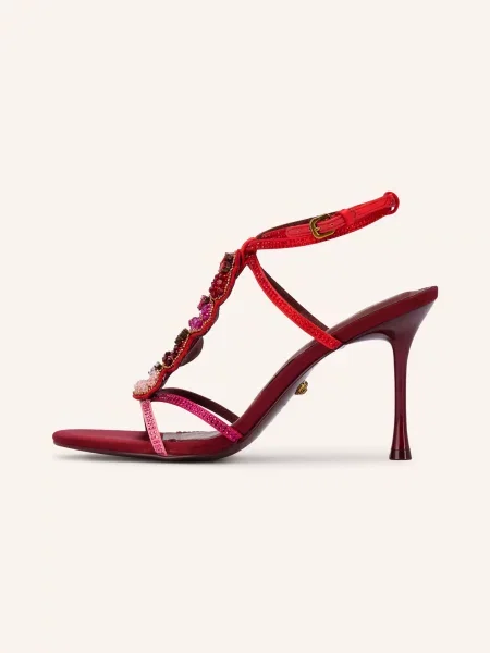 Kurt Geiger Sandały Na Z Kamyczkami Ozdobnymi pink czerwone