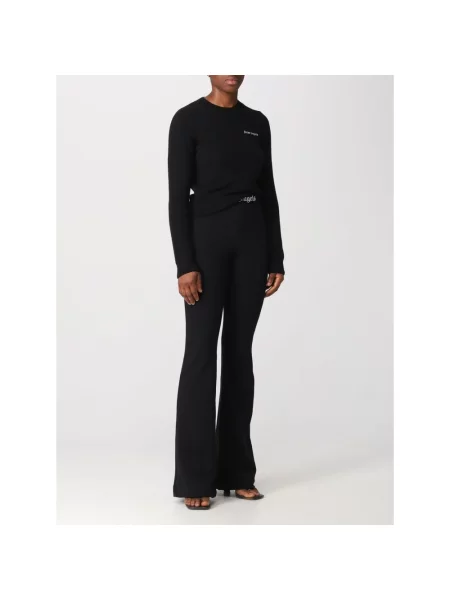 Dzianinowy sweter Palm Angels elegancki czarny